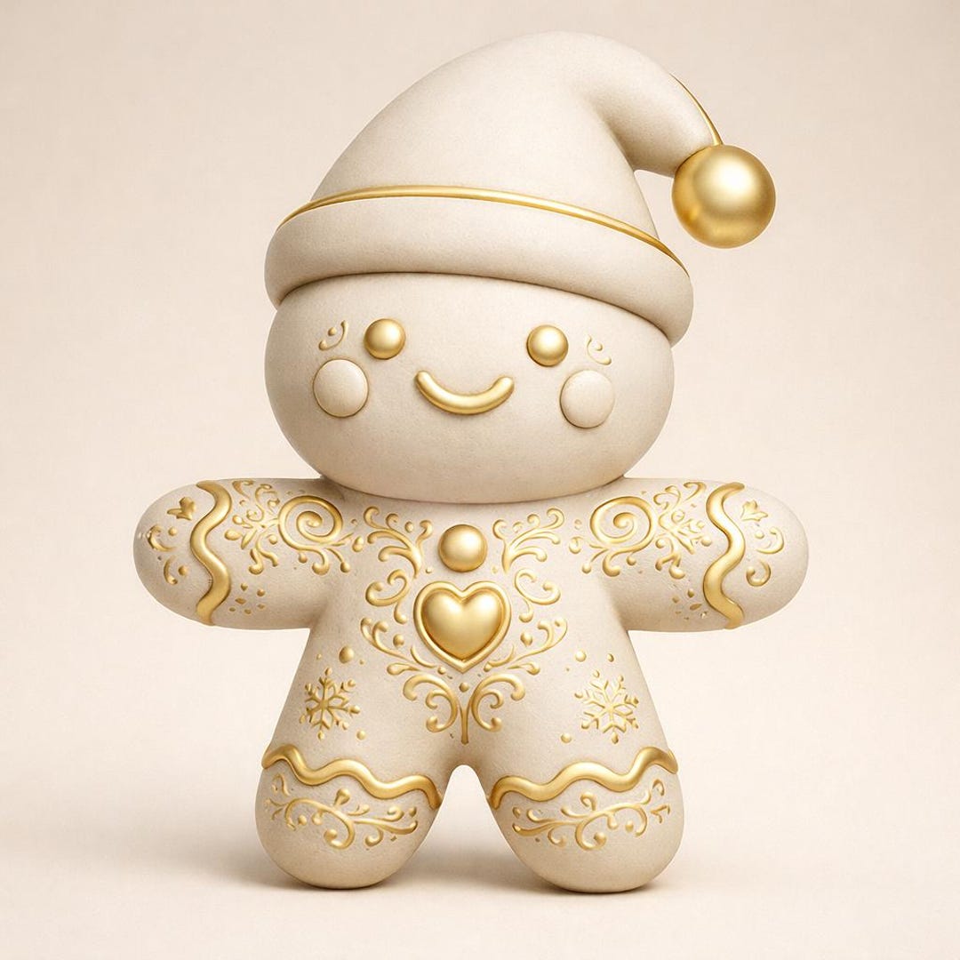 Luxury Gingerbread Man STL Christmas Decor Figurine Printable