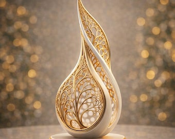 Elegant Gold Spiral Sculpture STL – Premium Home Accent, 3D Printable Modern Decor Statue, Luxury Abstract Art Piece