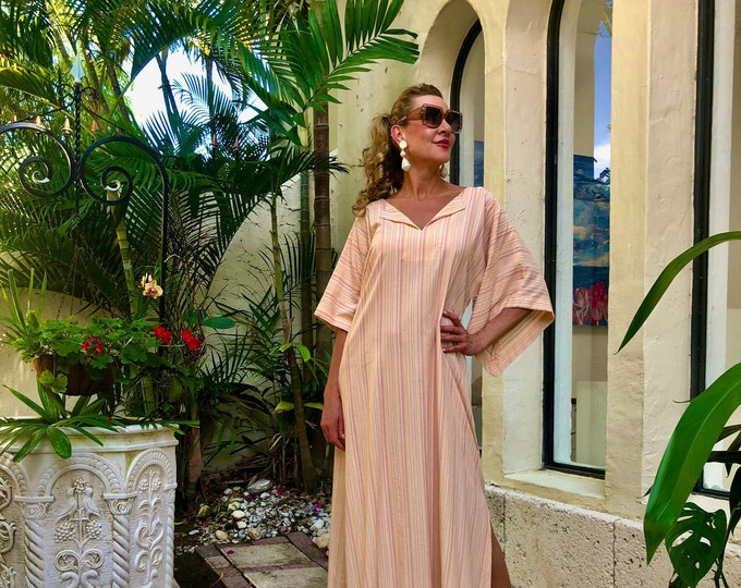 C≈2≈C - The Caftan - Think Jacquard Stripes, Two-of-a-kind, Handmade Caftan