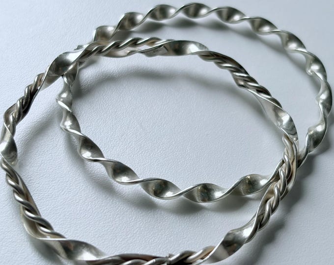 Sterling Silver Twisted Bangle Bracelets