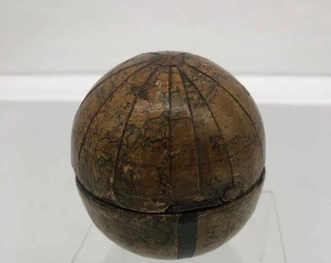 Antique Miniataure Travelers Globe Inkwell Circa 1850