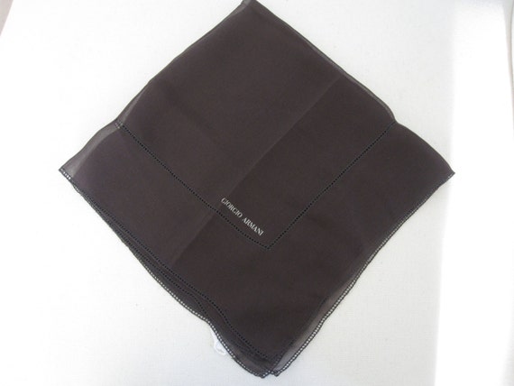 Armani Vintage 90s Chocolate Brown Silk Chiffon P… - image 3