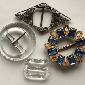 Art Deco Czechoslovakian Belt Buckles – Lot of 4 Pieces