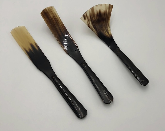 Vintage Buffalo Horn Serving Utensils - Set of 3