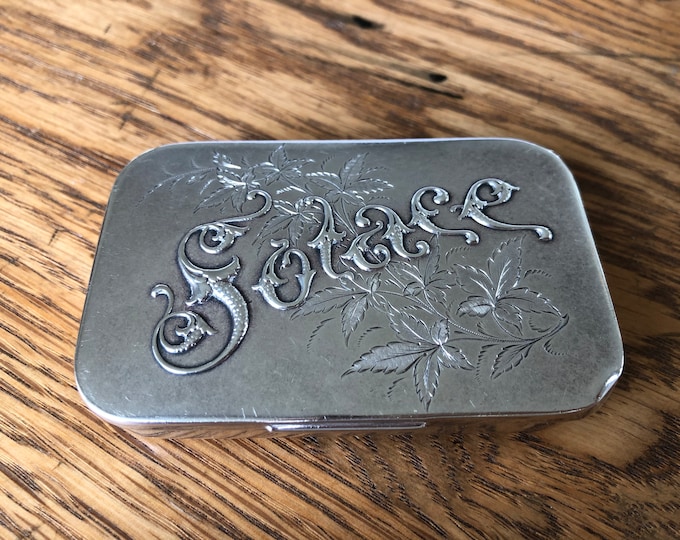 Antique Gorham Sterling Silver Solace Snuff Box circa 1890