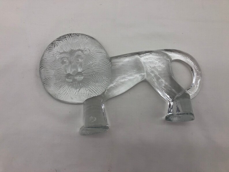 Vintage Kosta Boda Glas Löwe Figur aus der Zoo Serie von Erik Höglund 1970er Jahre Bild 4