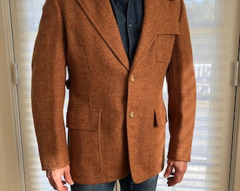 Vintage 1977 Paley Half Norfolk Rust Tweed Jacket