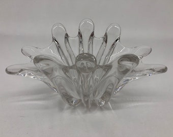 Swedish Mid-Century Hand-Blown Glass Clam Shell Sculpture Dish - 1956