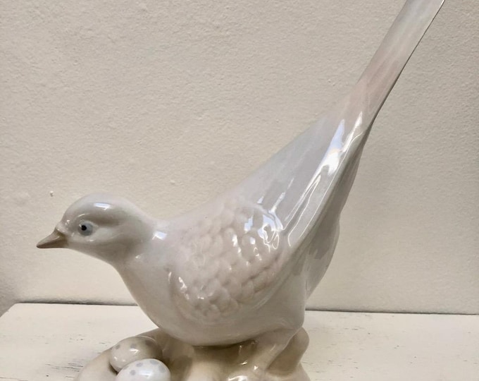 Porceval Porcelain Dove with Eggs in Nest 1970s