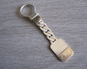 Fancy Chunky Key Chain in Heavy Sterling Silver