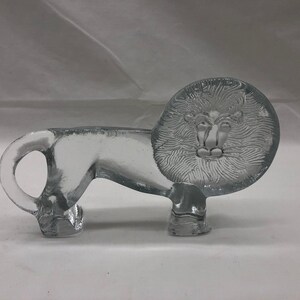 Vintage Kosta Boda Glas Löwe Figur aus der Zoo Serie von Erik Höglund 1970er Jahre Bild 2