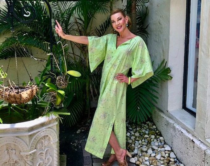 C≈2≈C - The Caftan – Lime Green Embroidered, One-of-a-kind, Handmade Caftan