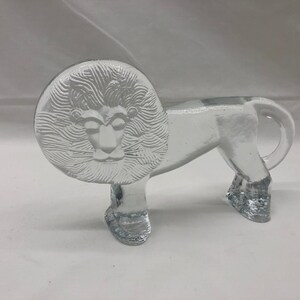 Vintage Kosta Boda Large Glass Lion Figurine from the Zoo Series by Erik Höglund 1970s
