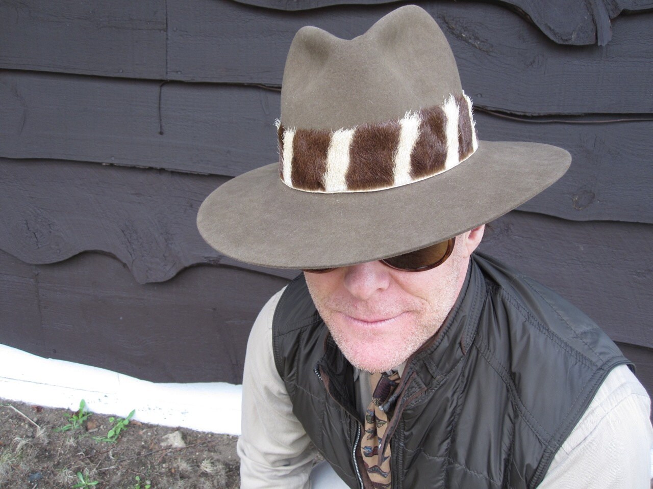 Geiger Brown Felt Safari Hat With Zebra 