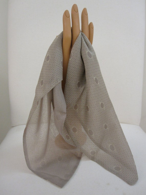 Armani Vintage 90s Taupe and Cream Dotted Silk Chi