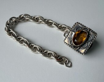 Vintage Etruscan Revival Poison Pill Box Charm Bracelet