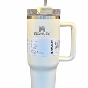 Biały kubek Stanley o pojemności 40 uncji – możliwość personalizacji logo i tekstu, personalizowana butelka na wodę ze stali nierdzewnej, szybka i bezpłatna dostawa w USA