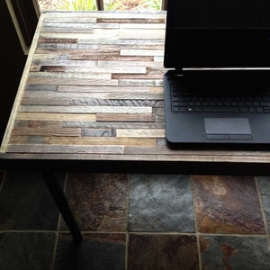 25% OFF Sale - Kitchen Table - Desk - Industrial Furniture - Modern Reclaimed Barn Wood Rustic Wood and SteelTube Legs