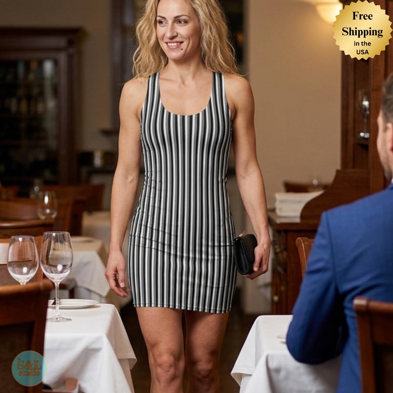 sachin and babi light blue dress The Limited Off White And Black Striped Dress Size 4 Black White Elegant  Dress
