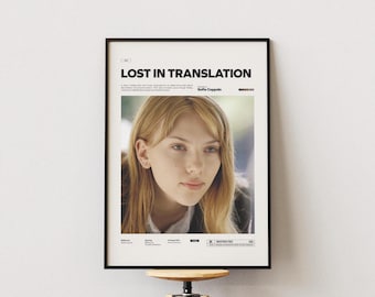 Lost in Translation Poster, Scarlett Johansson Poster, Sofia Coppola's Lost in Translation Print, Movie Wall Art Idea, Gift Film Poster