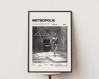 Metropolis Film Poster | Fritz Lang's Metropolis  Poster Print | 1927 Film Metropolis Wall Art | Glossy Paper Film Poster Print