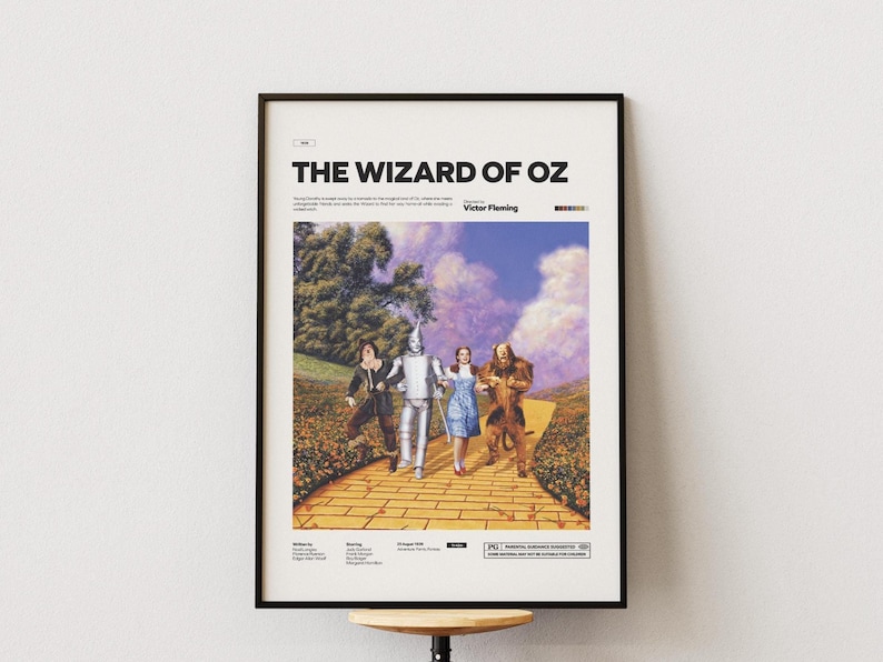 The Wizard of Oz Poster, Victor Fleming 1939 Film The Wizard of Oz Print Poster, Judy Garland Poster, Iconic Movie Print, Cinematic Wall Art image 1