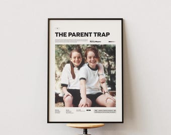 Póster de "La trampa de los gemelos", póster de Lindsay Lohan, póster de Annie y Hallie, lámina de la película "La trampa de los gemelos" de Nancy Meyers, idea de decoración de pared de película familiar