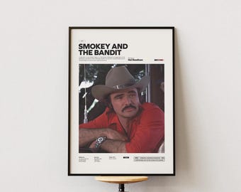 Póster de Smokey and the Bandit / Póster de Burt Reynolds / Póster de diseño especial / Collage de póster de película alternativo, idea para decorar la habitación