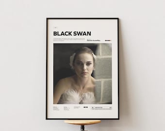 Black Swan Poster, Natalie Portman as Black Swan Print, Darren Aronofsky Film Black Swan Alternative Poster, Movie Wall Art Idea