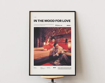 In the Mood for Love Poster, Tony Leung Chiu-wai and Maggie Cheung Poster, Love Romance Film Print, Gift for Her, Movie Wall Decor