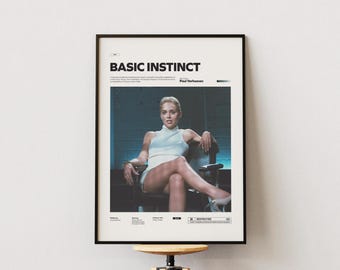 Basic Instinct Poster, Sharon Stone Poster, Basic Instinct Iconic Scene Print, Michael Douglas Film Poster, Cult Movie Wall Decor Idea