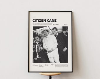 Citizen Kane Film Poster, Citizen Kane Alternative Movie Print, Orson Welles Cinematic Masterpiece Poster Print, Movie Room Decor