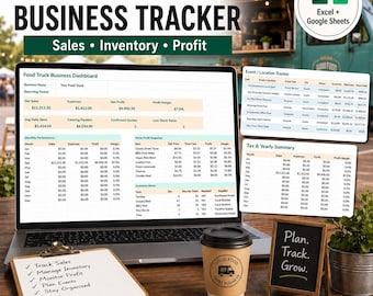 Food Truck Business Tracker | Sales, Inventory, Catering & Profit Spreadsheet