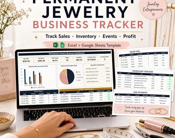 Permanent Jewelry Business Tracker | Sales, Chain Inventory & Pricing Spreadsheet