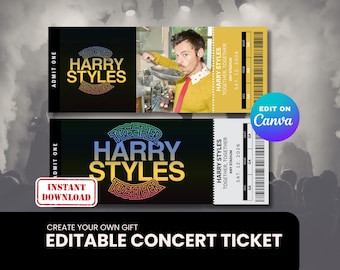 HARRY STYLES Together, Together World Tour Concert Ticket- Instant Download - Printable and Editable Canva Template