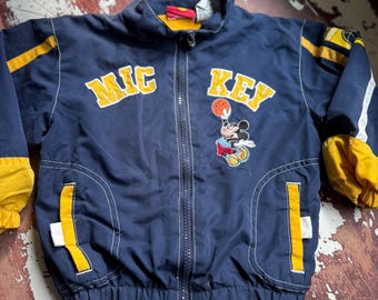 Rara giacca a vento vintage anni '90 Disney da basket e college, taglia 3t