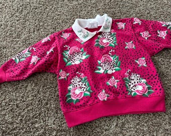 RARE Vintage 80s Puffy Pink Teddy Bear Sweatshirt - Spumoni - Etsy