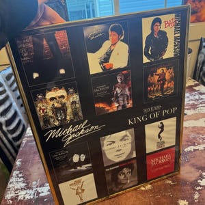 Michael Jackson Poster Facsimile Machine Autograph on an LP Cover