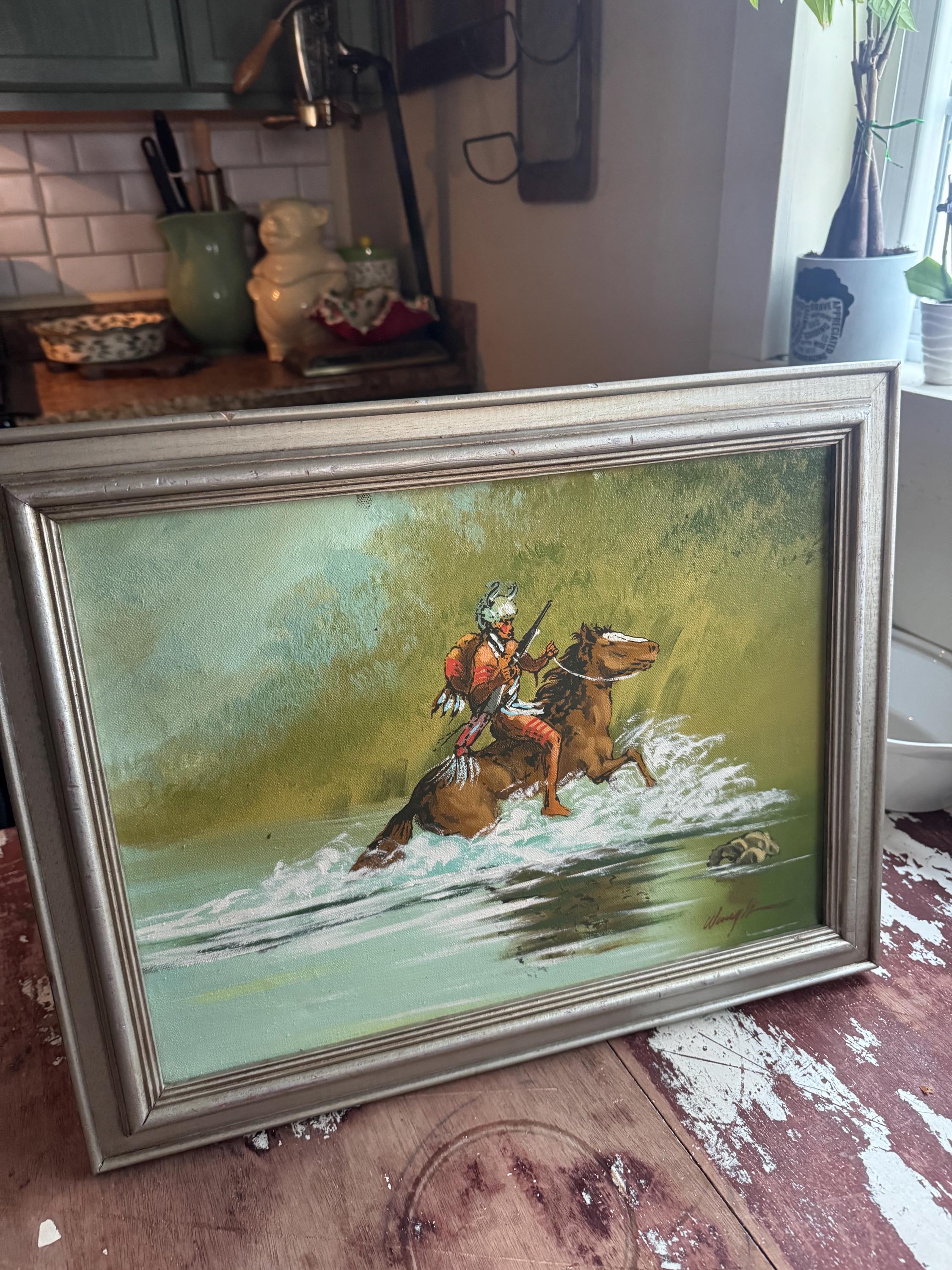 J. ワイマーク ネイティブアメリカン 油絵 11x12 - Etsy 日本