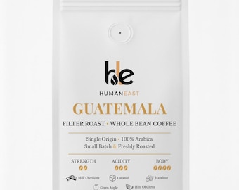 Café d'origine unique Guatemala Humaneast - Processus naturel, équilibré et cacao (250 g)