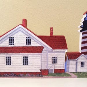 West Quoddy Head Lighthouse Shelf Sitter Wood Piece