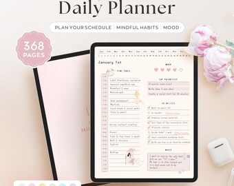 Planejador Digital | Conjunto de 6 Cores | Gestão de Agenda | Lista de Tarefas | Hiperlinks