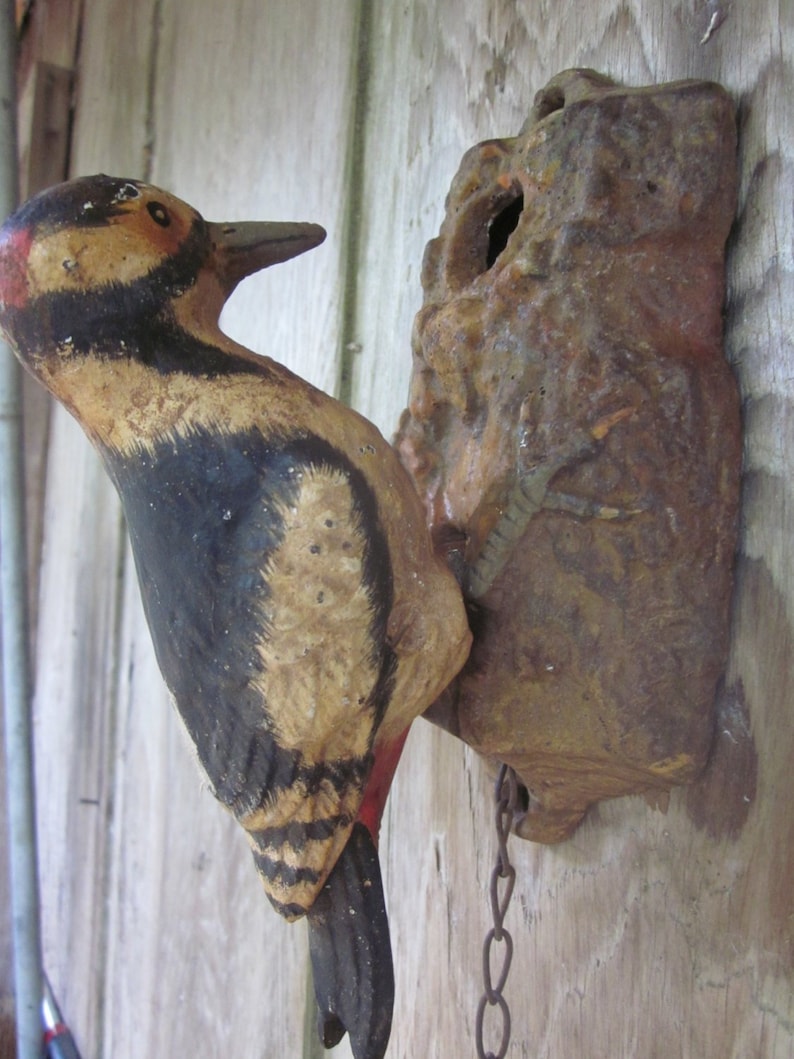 Sale Hubley Antique Woodpecker Door Knocker Adorable