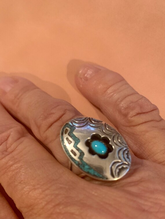 Native American Sleeping Beauty Ring sz 6 - image 3