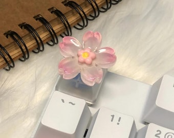 Capuchon de touche fleuri sur mesure – Capuchon de touche en résine transparente de différentes couleurs, touche Artisan R4 personnalisée, accessoire de clavier mécanique MX
