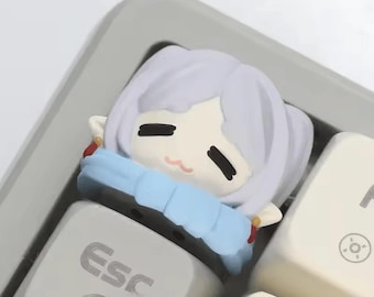 Custom-Made Frieren Anime Keycap – Cute Resin Keycap, Customised Artisan Keyboard Key, Mechanical Keyboard Accessory