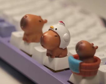 Juego de teclas Capybara personalizadas: teclas ABS con perfil XDA, decoración kawaii personalizada para teclado mecánico MX.