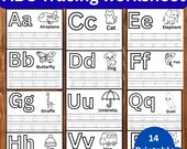 ABC Tracing Phonics Cards | Alphabet Tracing Worksheets for Preschool | Letter Writing & Literacy Digital Download