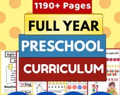 Full Year Preschool Curriculum Bundle 1190+ Pages| Pre-K Learning Worksheets|Homeschool Daycare Lessons| Binder Busy Book Toddler Activities