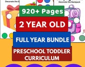 Full Year Toddler Curriculum Printable Bundle, Preschool Worksheets Ages 2-4, 920+ Pages Busy Book, Homeschool Learning Pre-K Quiet book